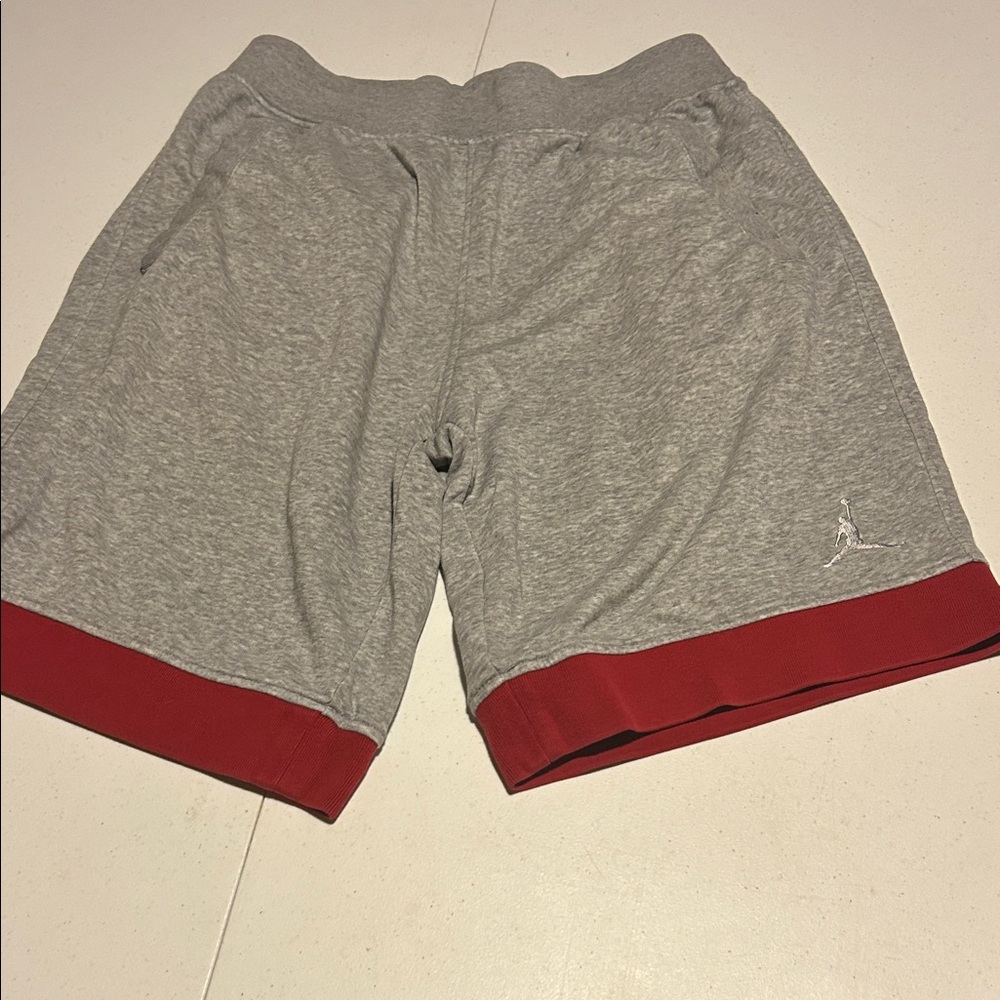 Jordan Athletic Shorts in Gray and Red